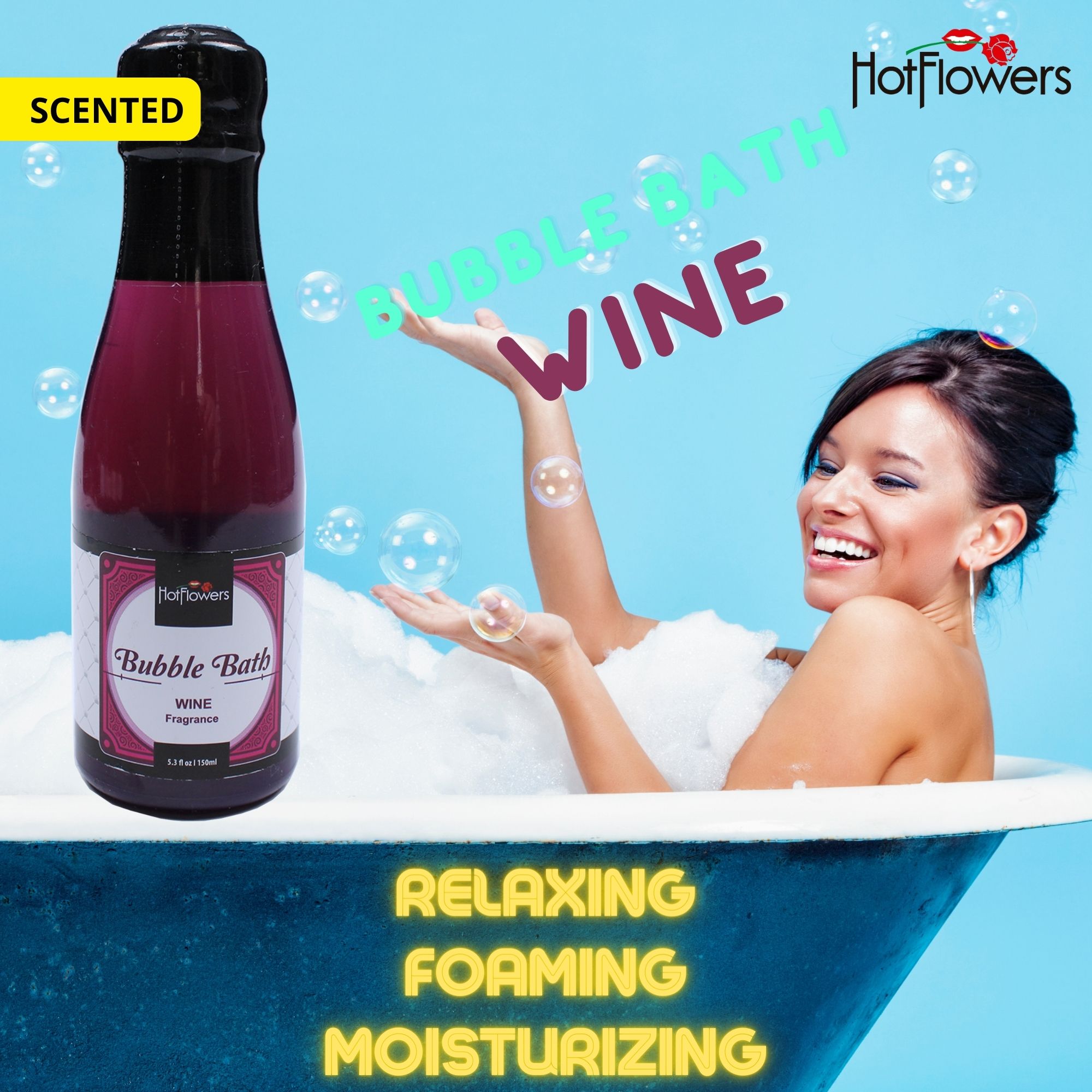 HC756-1 Bubble Bath Wine Hot Flowers Bubble Bath Wine Scented