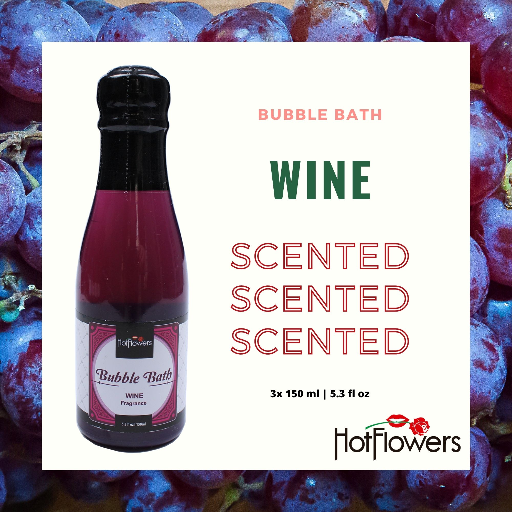 HC756-3 Bubble Bath Wine Hot Flowers Bubble Bath Wine Scented