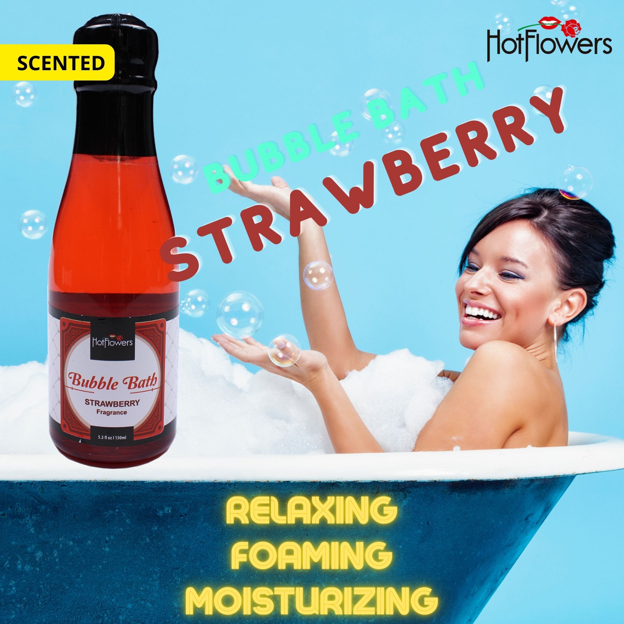 HC757-1 Bubble Bath Strawberry Hot Flowers Bubble Bath Strawberry Scented