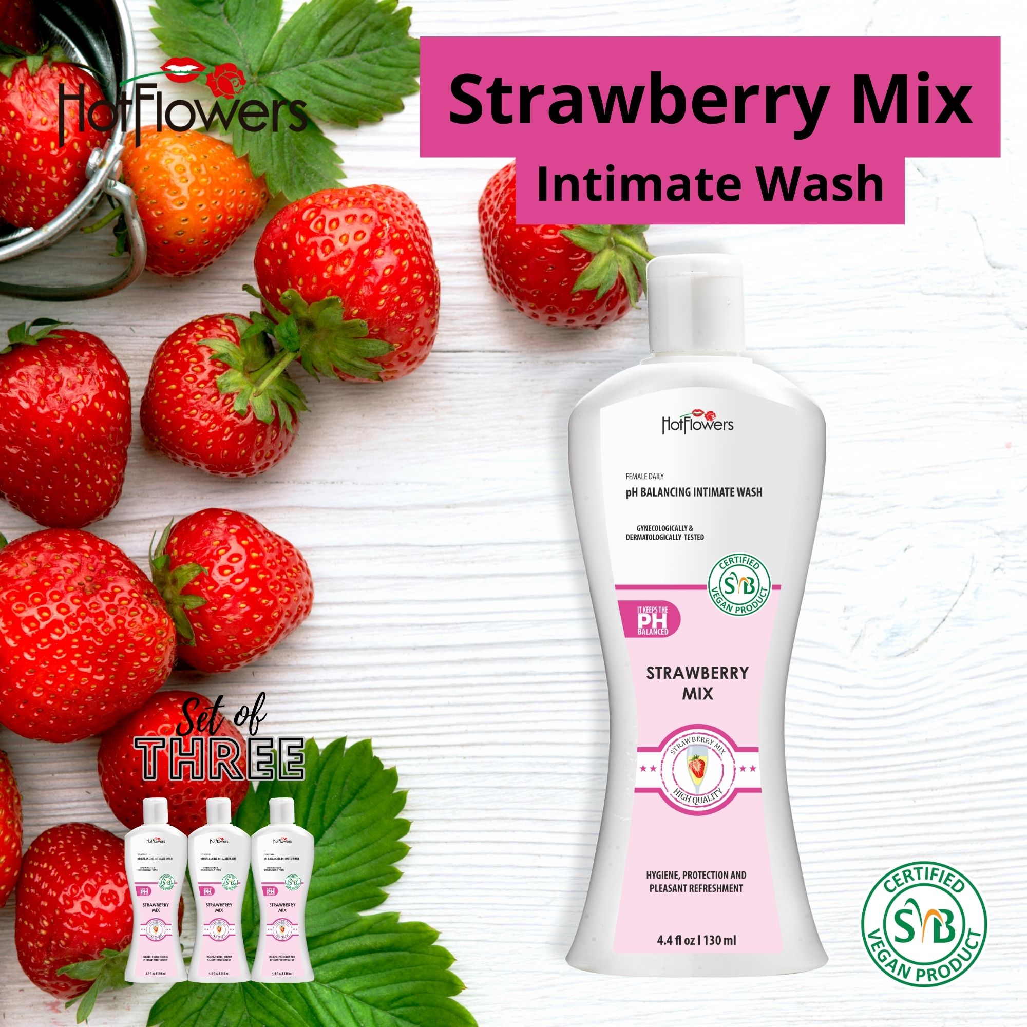HC761-2 - Strawberry Mix Intimate Wash Strawberry Mix Scent Feminine Wash for Intimate Care