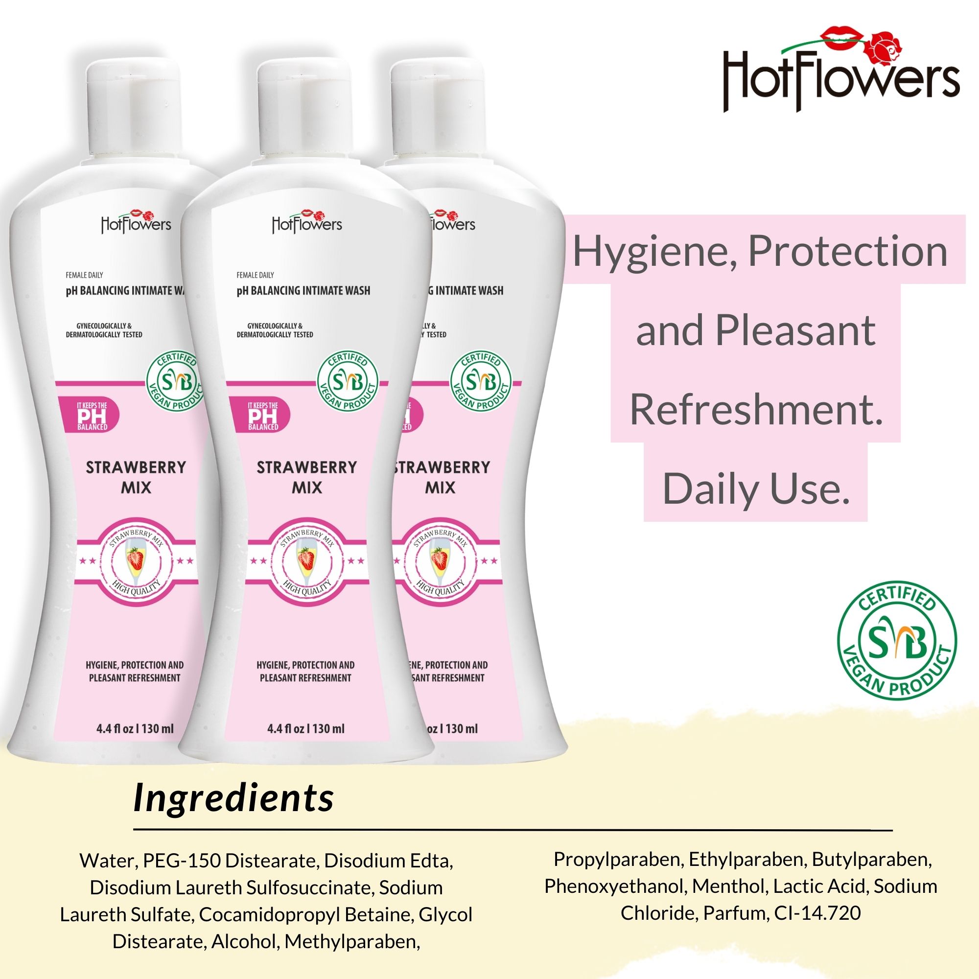 HC761-6 - Strawberry Mix Intimate Wash Strawberry Mix Scent Feminine Wash for Intimate Care