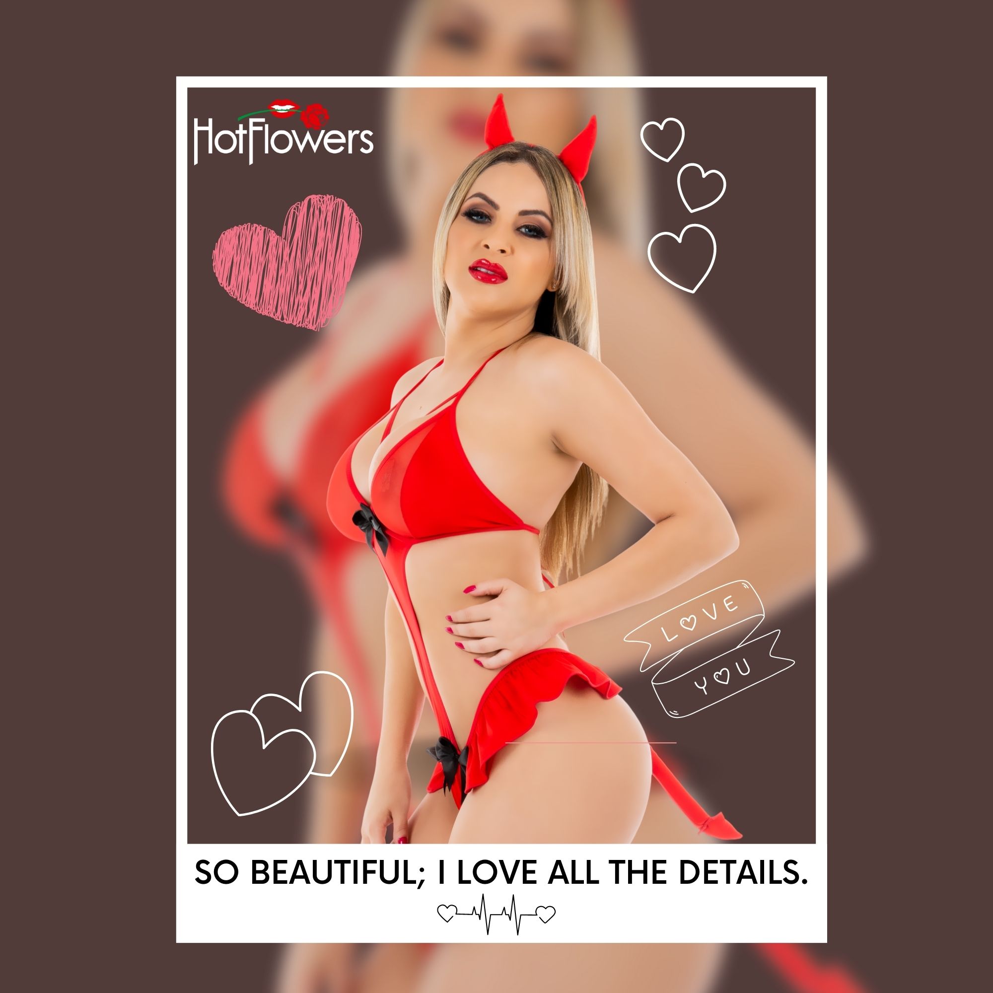 HF005-5 Hell Girl Hot Flowers Women's Sexy Devil Lingerie Costume