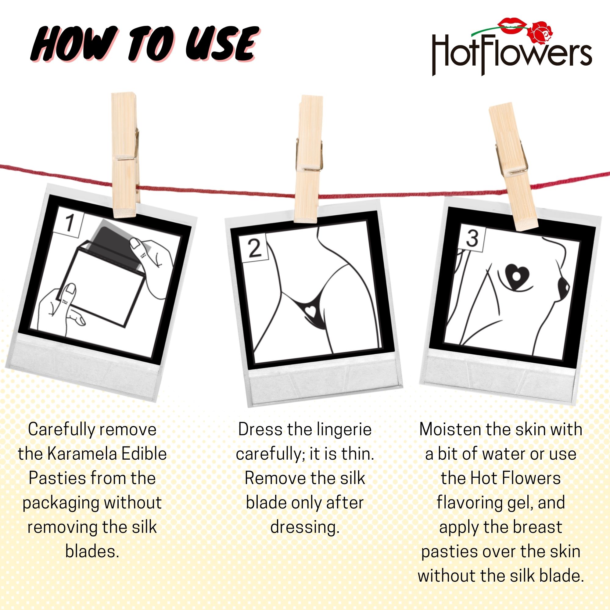 HZ633-634-635-636 Edible Pastie Karamela How to Use Hot Flowers Edible Pasties Karamela for Women